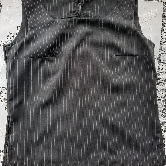 Pinstripe Suit Pants & Top Vintage Poly Fabric - Picture 9 of 11